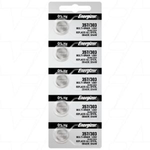 Energizer 357/303TZ-BP5 Button Silver Oxide Battery 5Pack