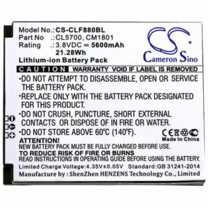 Cilico F880 Barcode Scanner Battery 3.8V 5600mAh Li-ion CLF880BL
