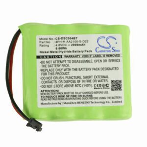 ADT Wireless Color Touchscreen Key Alarm System Battery 4.8V 2000mAh Ni-MH DSC504BT