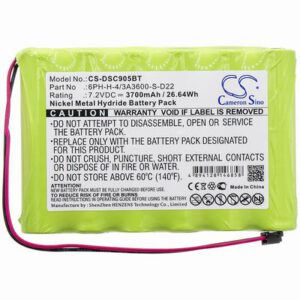 ADT Impassa wireless alarm systems Alarm System Battery 7.2V 3700mAh Ni-MH DSC905BT