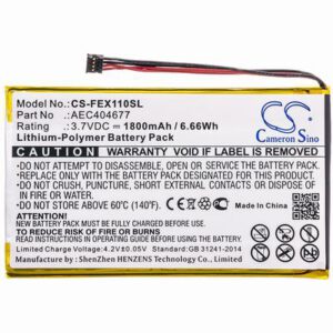 Fiio FX1221 Amplifier Battery 3.7V 1800mAh Li-Poly FEX110SL