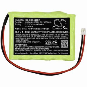 Yale Easy AI Alarm System Battery 7.2V 800mAh Ni-MH HSA640BT