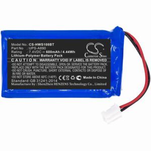 Chuango WS-108 Alarm System Battery 7.4V 600mAh Li-Poly HWS108BT