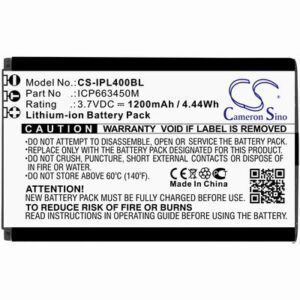 Infinite Peripherals Linea Pro 4 Barcode Scanner Battery 3.7V 1200mAh Li-ion IPL400BL