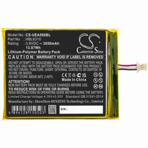 Unitech EA500 Barcode Scanner Battery 3.8V 3650mAh Li-Poly UEA500BL