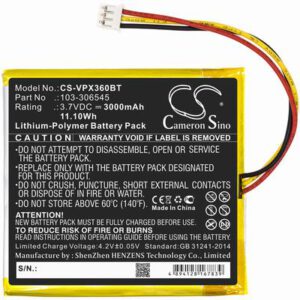 Visonic PowerMaster 360R Alarm System Battery 3.7V 3000mAh Li-Poly VPX360BT