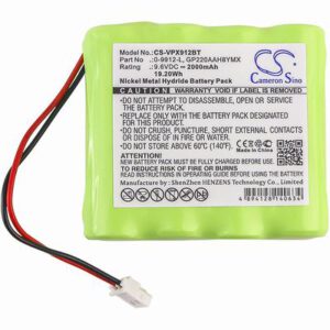 Visonic 0-100459 Alarm System Battery 9.6V 2000mAh Ni-MH VPX912BT