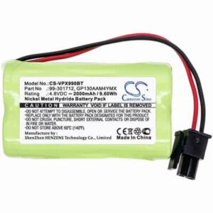 Visonic PowerMaster 10 Alarm System Battery 4.8V 2000mAh Ni-MH VPX990BT