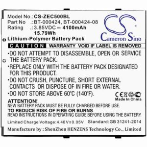 Zebra EC50 Barcode Scanner Battery 3.85V 4100mAh Li-Poly ZEC500BL
