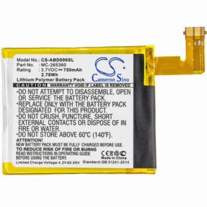 Amazon D01100 eBook Reader Battery 3.7V 750mAh Li-Polymer ABD006SL