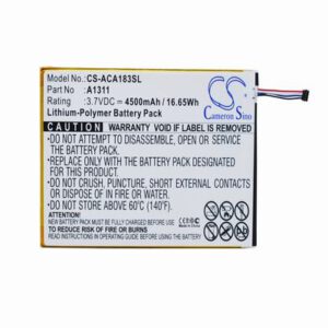 Acer A1-830 Tablet Battery 3.7V 4500mAh Li-Polymer ACA183SL