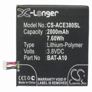 Acer Liquid E3 Mobile Phone Battery 3.8V 2000mAh Li-Polymer ACE380SL