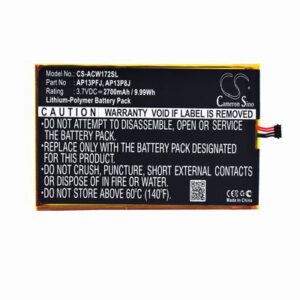 Acer Iconia B1-720 Tablet Battery 3.7V 2700mAh Li-Polymer ACW172SL