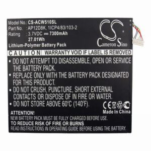 Acer Iconia Tab W510 Laptop Notebook Battery 3.7V 7300mAh Li-Polymer ACW510SL