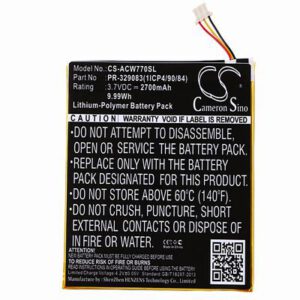 Acer Iconia One 7 B1-770 Tablet Battery 3.7V 2700mAh Li-Polymer ACW770SL