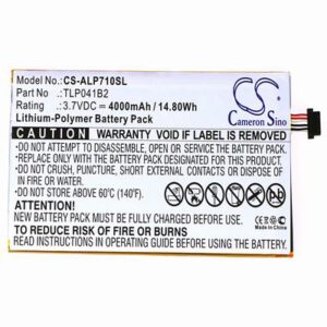 Alcatel E710 Tablet Battery 3.7V 4000mAh Li-Polymer ALP710SL