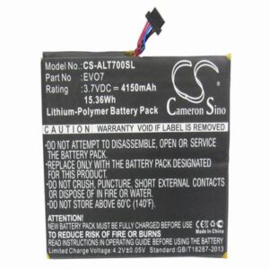 Alcatel One Touch EVO 7 Tablet Battery 3.7V 4150mAh Li-Polymer ALT700SL