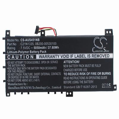 Asus Laptop Notebook Battery 7.5V 5050mAh Li-Polymer AUS451NB
