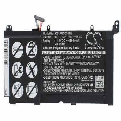 Asus VivoBook S551L Laptop Notebook Battery 11.1V 4500mAh Li-Polymer AUS551NB