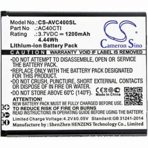 Archos 40C Titanium Mobile SmartPhone Battery 3.7V 1200mAh Li-ion AVC400SL