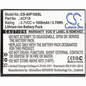 Archos F18 Mobile SmartPhone Battery 3.7V 1000mAh Li-ion AVF180SL