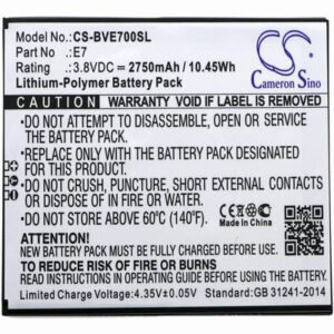 Blackview E7 Mobile SmartPhone Battery 3.8V 2750mAh Li-Poly BVE700SL