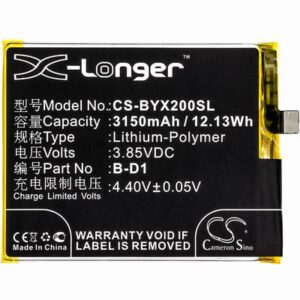 VIVO X20A Mobile SmartPhone Battery 3.85V 3150mAh Li-Poly BYX200SL