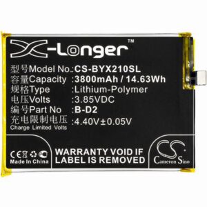 BBK VIVO X20 Plus Mobile SmartPhone Battery 3.85V 3800mAh Li-Poly BYX210SL