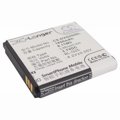 Yusun LA-I Mobile Phone Battery 3.7V 1650mAh Li-ion DVG250SL