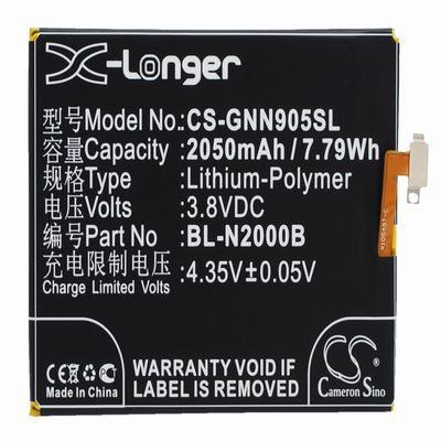 Gionee GIONEE ELIFE S5.1 Mobile Phone Battery 3.8V 2050mAh Li-Polymer GNN905SL