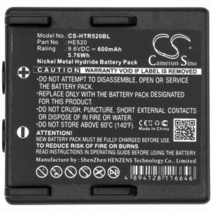 Abitron KH68300520.A Crane Remote Control Battery 9.6V 600mAh Ni-MH HTR520BL