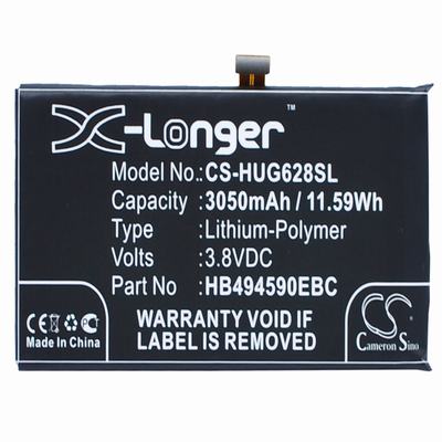 HUAWEI Ascend G628 Mobile Phone Battery 3.8V 3050mAh Li-Polymer HUG628SL