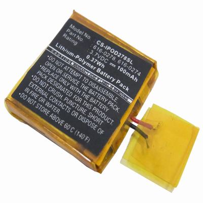 Apple iPOD Shuffle G2 1GB MP3 MP4 PMP Media Player Battery 3.7V 100mAh Li-Polymer IPOD278SL