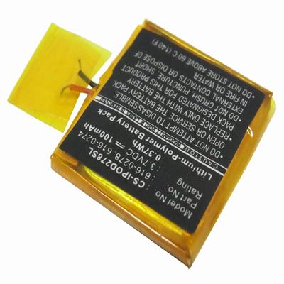 Apple iPOD Shuffle G2 1GB MP3 MP4 PMP Media Player Battery 3.7V 100mAh Li-Polymer IPOD278SL