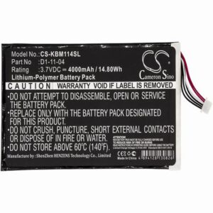 Kobo K080-KDN-B E-book E-reader Battery 3.7V 4000mAh Li-Poly KBM114SL