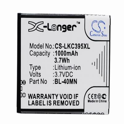 LG C395 Mobile Phone Battery 3.7V 1000mAh Li-ion LKC395XL