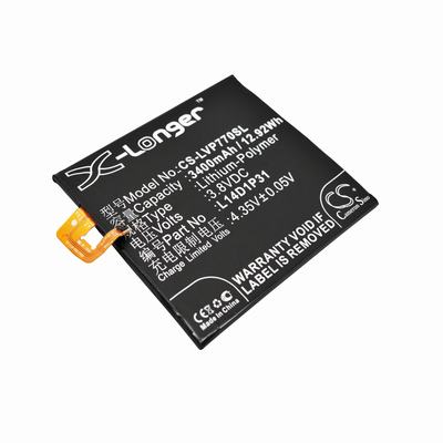 Lenovo PB1-770N Mobile Phone Battery 3.8V 3400mAh Li-Polymer LVP770SL