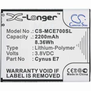 Mobistel Cynus E7 Mobile SmartPhone Battery 3.8V 2200mAh Li-Poly MCE700SL