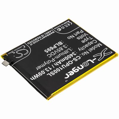 OPPO R1833 Mobile SmartPhone Battery 3.85V 3400mAh Li-Poly OPU100SL