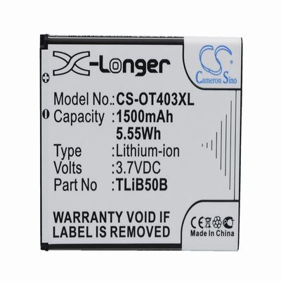 Alcatel One Touch S Pop Mobile Phone Battery 3.7V 1500mAh Li-ion OT403XL