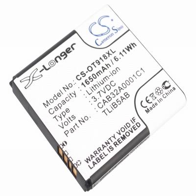 Alcatel One Touch 918 Pocket PC & PDA Battery 3.7V 1650mAh Li-Ion OT918XL