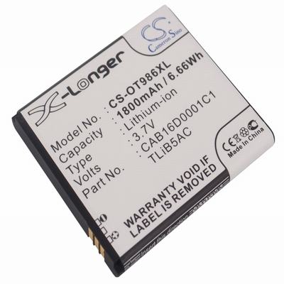Alcatel AK47 Mobile Phone Battery 3.7V 1800mAh Li-Ion OT986XL