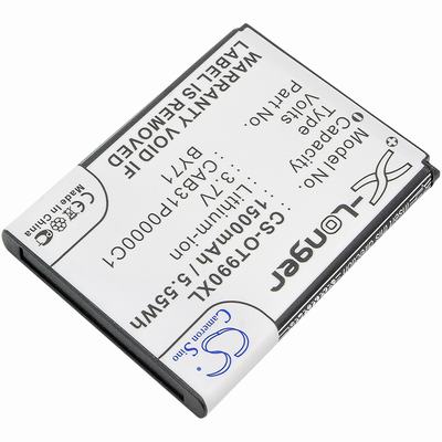 Alcatel One Touch 908 Pocket PC & PDA Battery 3.7V 1500mAh Li-Ion OT990XL