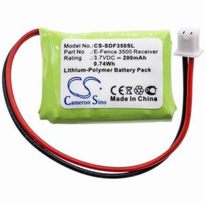 Dogtra E-Fence 3500 Receiver Dog Collar Battery 3.7V 200mAh Li-Poly SDF350SL