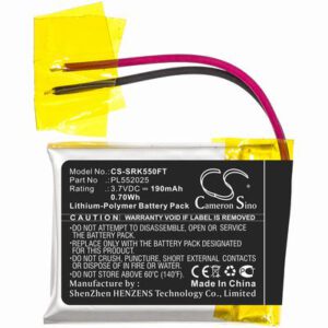 Shark 550R Flashlight Battery 3.7V 190mAh Li-Poly SRK550FT