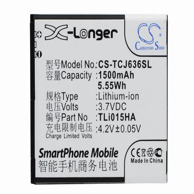 TCL J636D Mobile Phone Battery 3.7V 1500mAh Li-ion TCJ636SL