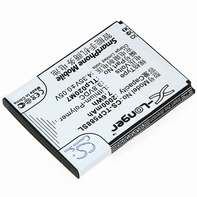 TCL P588 Mobile Phone Battery 3.8V 2000mAh Li-Polymer TCP588SL