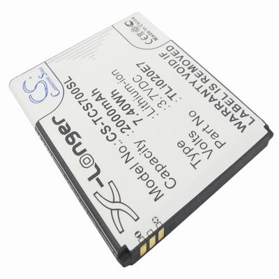 TCL S700T Mobile Phone Battery 3.7V 2000mAh Li-ion TCS700SL