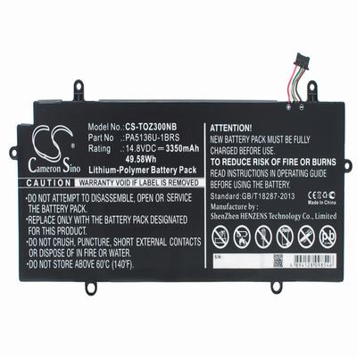 Toshiba Portege Z30 Laptop Notebook Battery 14.8V 3350mAh Li-Polymer TOZ300NB