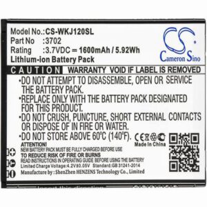 Wiko Jerry Mobile SmartPhone Battery 3.7V 1600mAh Li-ion WKJ120SL
